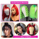 Short Bob Straight 13X4 Transparent Lace Front HD Wig 200 Density Human Hair Pre Plucked Wigs 4X4 Glueless For Black Women