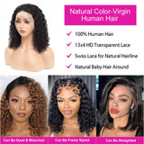 Brazilian Deep Wave Bob Wig 13x4 Lace Frontal Wig Human Hair Natural Hairline Remy Short Curly Closure Wig Preplucked Baby Hair