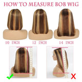 Bob Wig 4/27 Honey Blonde Lace Front Wig Human Hair Highlight Transparent 13x4 HD Lace Front Wig Bob Wigs For Women