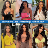 Brazilian Hair Body Wave Closure Wig With Baby Hair Pre Plucked Bleached Knots Hair Remy 13x6 13x4 Transparent Lace Frontal Wig