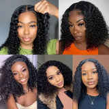 Deep Wave 180% Density Pre-Plucked Side Part Short Bob 13*4 Lace Frontal Brazilian Virgin Human Hair Wigs For Black Woman