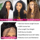 Lace Front Wigs Human Hair Pre Plucked 150% Density Brazilian Kinky Curly Frontal Wig with Baby Natural Black for Women