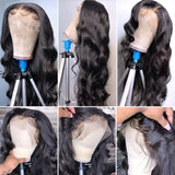 Brazilian Hair Body Wave Closure Wig With Baby Hair Pre Plucked Bleached Knots Hair Remy 13x6 13x4 Transparent Lace Frontal Wig