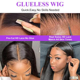 Lace Closure Wigs Human Hair 150% Density Straight Lace Front Wigs Human Hair  to Wear Glueless Wig