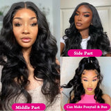 Lace Front Wigs Human Hair Pre Plucked Body Wave HD Transparent Frontal Wigs Human Hair for Women Wigs with Baby Hair Natural