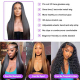 Lace Closure Wigs Human Hair 150% Density Straight Lace Front Wigs Human Hair  to Wear Glueless Wig