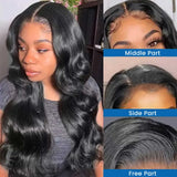 Brazilian Hair Body Wave Closure Wig With Baby Hair Pre Plucked Bleached Knots Hair Remy 13x6 13x4 Transparent Lace Frontal Wig