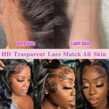 Body Wave Wigs for Black Women Human Hair 150% Density - 13x4 HD Lace Front Wigs Human Hair Pre Plucked with Baby Hair